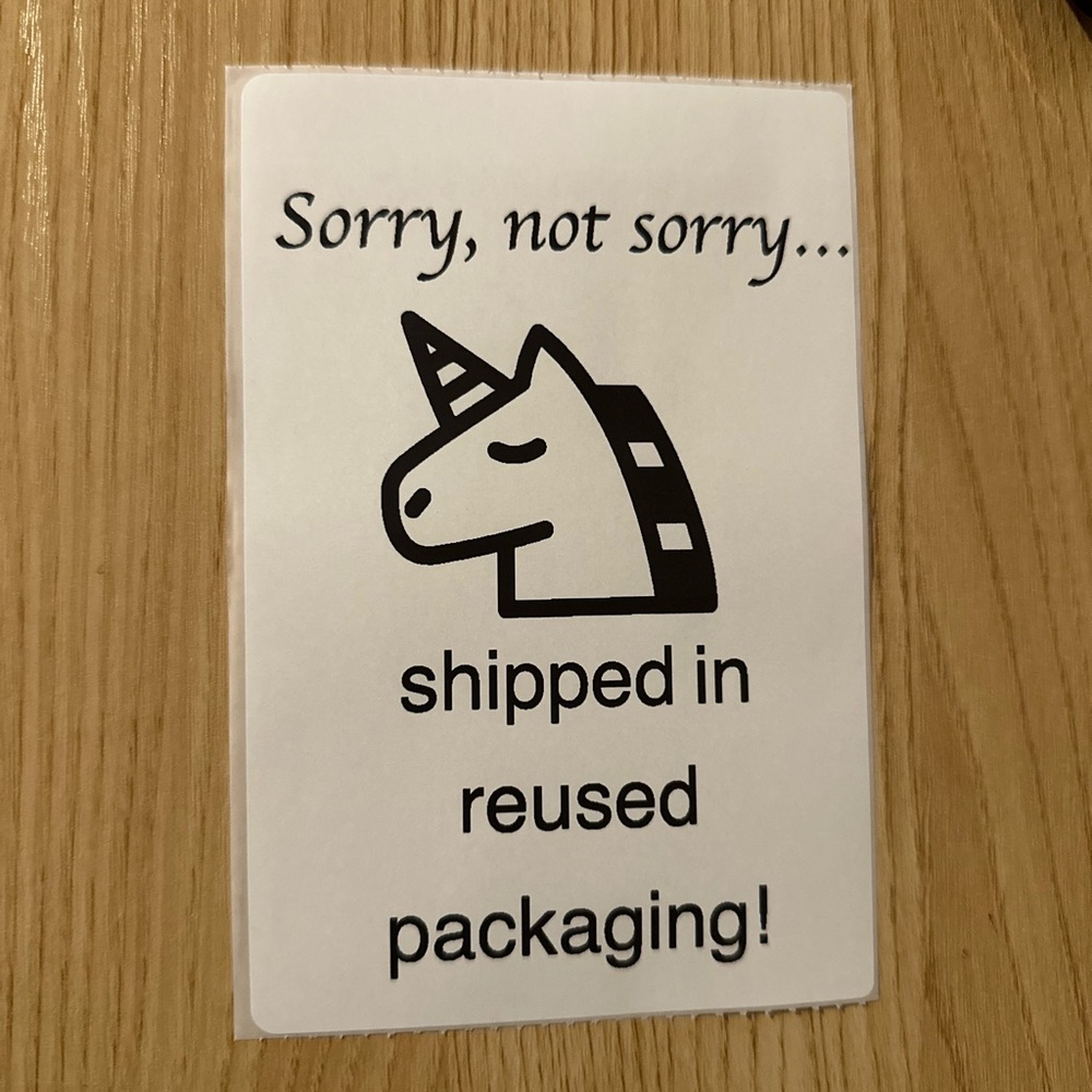 50ct 4x6 Unicorn Reused Packaging Sticker handmade